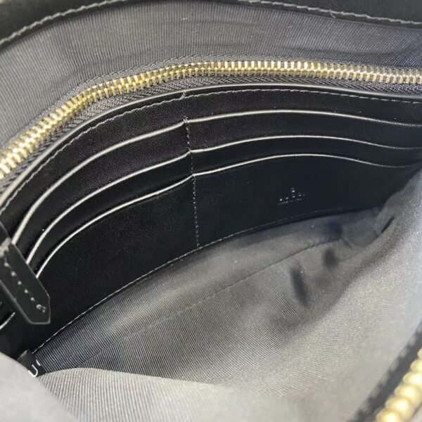 GUCCI GG Marmont pochette with chain in black leather