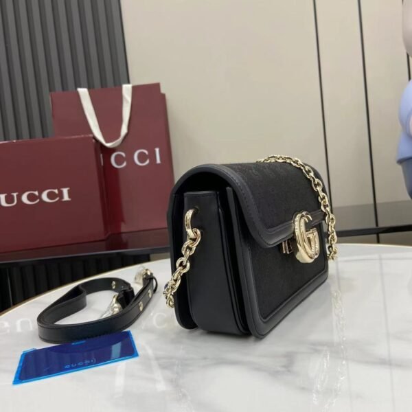 Gucci Go small shoulder bag in black GG canvas