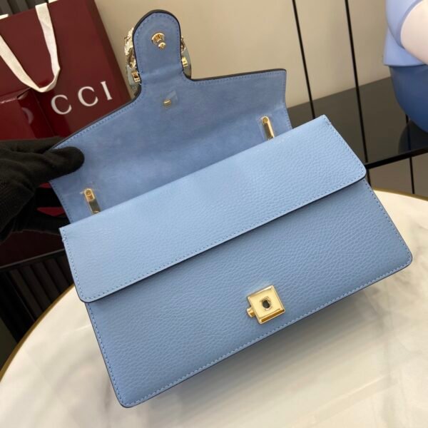 GUCCI GG Dionysus wallet on chain in light blue leather