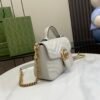 GUCCI GG Marmont small top handle bag in white leather