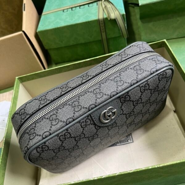 GUCCI Ophidia small toiletry case in grey and black Supreme