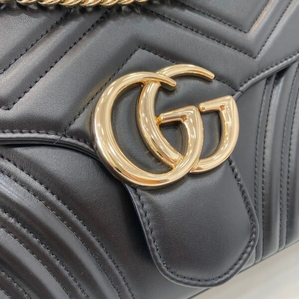 GUCCI GG Marmont medium shoulder bag Variation black leather