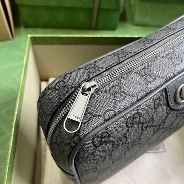 GUCCI Ophidia small toiletry case in grey and black Supreme