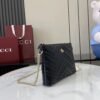 GUCCI GG Marmont pochette with chain in black leather