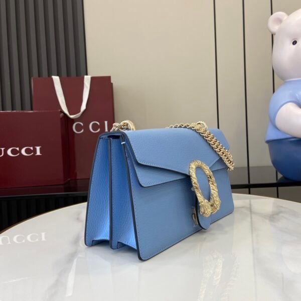 GUCCI GG Dionysus wallet on chain in light blue leather