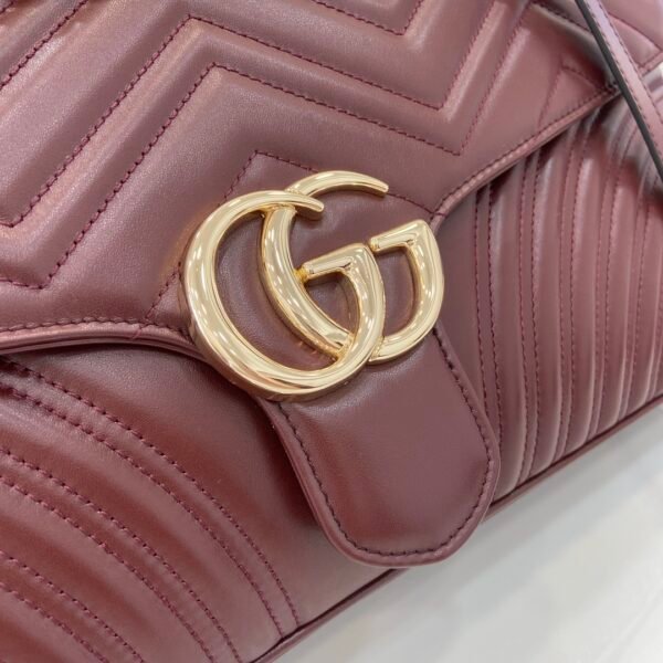 GUCCI GG Marmont medium shoulder bag Variation Rosso Ancora red leather