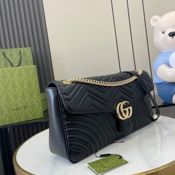 GUCCI GG Marmont medium shoulder bag Variation black leather