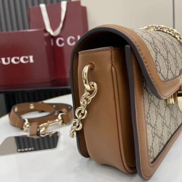 Gucci GG Go small shoulder bag in Brown Leather
