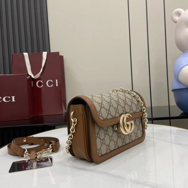 Gucci GG Go small shoulder bag in Brown Leather