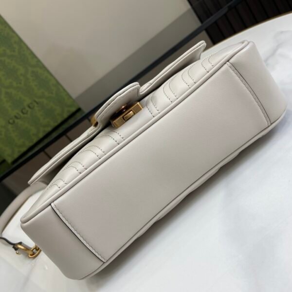 GUCCI GG Marmont small shoulder bag in light grey leather