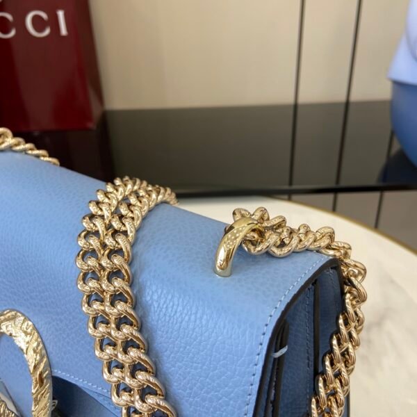 GUCCI GG Dionysus wallet on chain in light blue leather