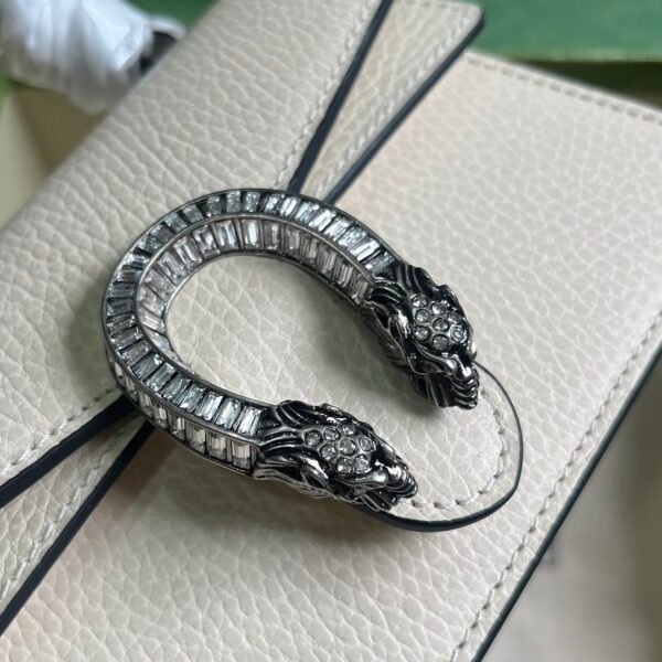 GUCCI White Dionysus Mini Top Handle Bag Leather Handbag