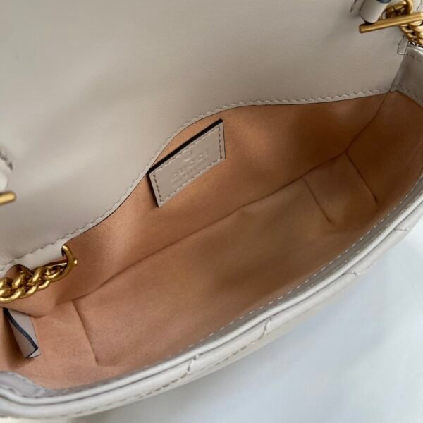 GUCCI GG Marmont mini bag in white chevron leather