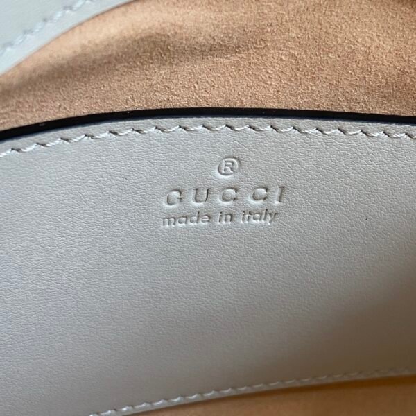 GUCCI GG Marmont small top handle bag in white leather