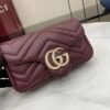 GUCCI GG Marmont mini shoulder bag in Rosso Ancora red leather