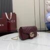 GUCCI GG Marmont mini shoulder bag in Rosso Ancora red leather