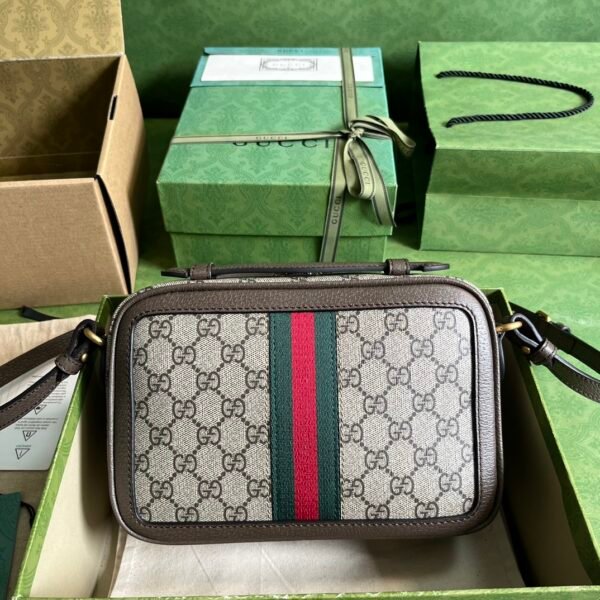 GUCCI Ophidia small crossbodybag in beige and ebony Supreme