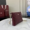 GUCCI GG Marmont pochette with chain in Rosso Ancora red leather