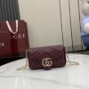 GUCCI GG Marmont mini shoulder bag in Rosso Ancora red leather
