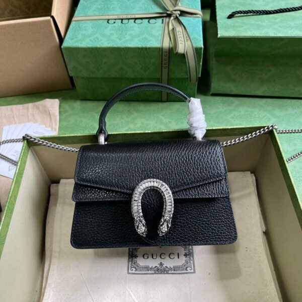 Gucci GG Dionysus Mini Black in Calfskin with Silver-tone