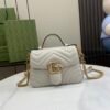 GUCCI GG Marmont small top handle bag in white leather