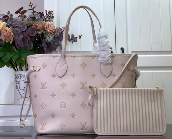 LV Neverfull MM Monogram Empreinte Leather