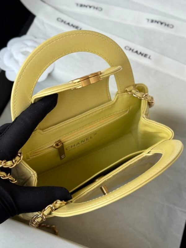 Chanel MM Kelly Shopper Yellow Handle Bags