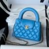 Chanel MM Kelly Shopper Blue Handle Bags