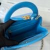 Chanel MM Kelly Shopper Blue Handle Bags