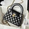 Chanel MM Kelly Shopper Black Handle Bags