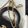 Chanel MM Kelly Shopper Black Handle Bags
