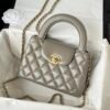 Chanel MM Kelly Shopper Light Gray Handle Bags