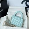 Chanel MM Kelly Shopper Light Blue Handle Bags