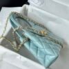 Chanel MM Kelly Shopper Light Blue Handle Bags