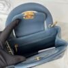 Chanel MM Kelly Shopper Blue Shiny Handle Bags