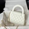 Chanel MM Kelly Shopper White Shiny Handle Bags