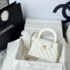 Chanel MM Kelly Shopper White Shiny Handle Bags
