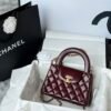 Chanel MM Kelly Shopper Cherry Red Handle Bags