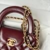 Chanel MM Kelly Shopper Cherry Red Handle Bags