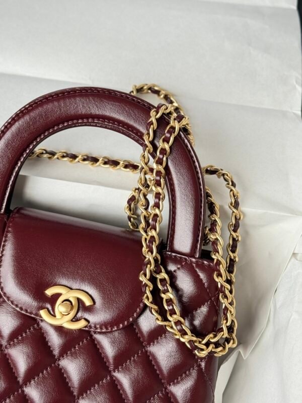 Chanel MM Kelly Shopper Cherry Red Handle Bags
