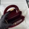 Chanel MM Kelly Shopper Cherry Red Handle Bags