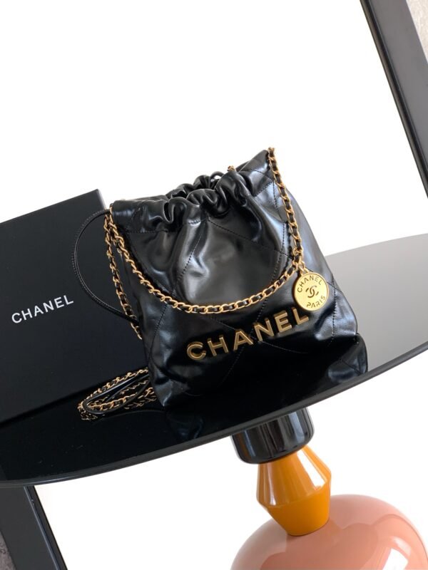 Chanel 22 Mini Handbag, Shiny Calfskin & Gold-Tone Metal