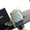 Chanel Metallic Green Lambskin Quilted Small CC Dynasty Vanity Case With Chain [Metal ball series]