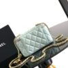 Chanel Metallic Green Lambskin Quilted Small CC Dynasty Vanity Case With Chain [Metal ball series]