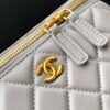 Chanel Grey Lambskin Quilted Small CC Dynasty Vanity Case With Chain [Metal ball series]
