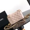 Chanel Pink Lambskin Quilted Small CC Dynasty Vanity Case With Chain [Metal ball series]