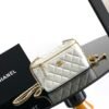 Chanel White Lambskin Quilted Small CC Dynasty Vanity Case With Chain [Metal ball series]