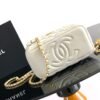 Chanel White Lambskin Quilted Small CC Dynasty Vanity Case With Chain [Metal ball series]