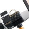 Chanel Black Lambskin Quilted Small CC Dynasty Vanity Case With Chain