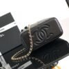 Chanel Black Lambskin Quilted Small CC Dynasty Vanity Case With Chain